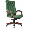 Кресло руководителя БЮРОКРАТ T-9928 WALNUT зеленый кожа T-9928WALNUT/GREEN